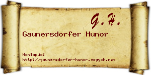 Gaunersdorfer Hunor névjegykártya